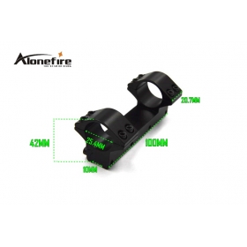 25DZ/M-14 25.4mm 1" Diameter See-Through Double Scope Rings of 10mm Mount 20mm Weaver Rail (1PC)