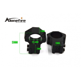 25GZ-2/M-16 25.4mm Ring 11mm Dovetail Rail Mount High Profile Rifle Scope Mounts Hunting Accessories (1 pair)