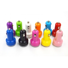 General DC 12-24V 2.1A/ 1A Dual-USB Mini Auto Car Charger Adapter for iPhone and Others(Assorted Colors)
