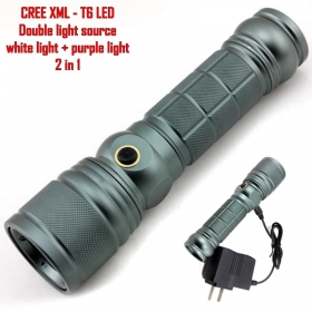 ALONEFIRE CREE XM-L T6 LED Adjustable Flashlight Lamp Light Torch Purple Light Q5 LED Ultraviolet flashlight Amber Scorpion Cosmetics - X1