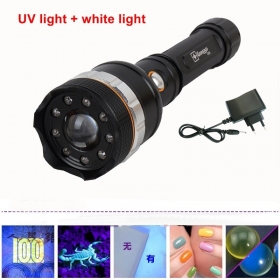 Led flashlight lanterna uv light led rechargeable flashlight Ultraviolet Flash Torch Lamp Lanterna LED Linternas - C88