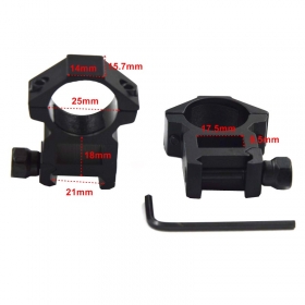 1pair 25mm Rings hunting accessories for 21mm weaver picatinny Rail mounts adapter for scope - M38