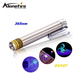ALONEFIRE SV327 365nm Stainless steel mini UV ultraviolet light to detector lamp flashlight