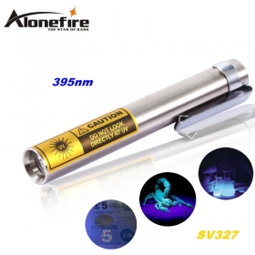 ALONEFIRE SV327 Stainless steel 395nm UV ultraviolet light flashlight torches detector lamp