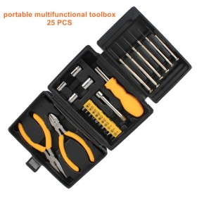 25PC household multifunctional tool kit combined plastic toolbox hardware combination tool set