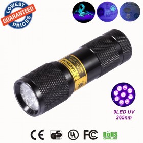 AloneFire 9 LED uv led flashlight Blood check ultra violet flashlight for cat urine detector 9led 365nm flashlight