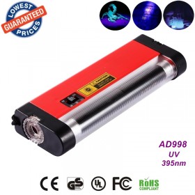 AloneFire AD998 portable ultra violet flashlight for cat urine detector uv light money detector with torch