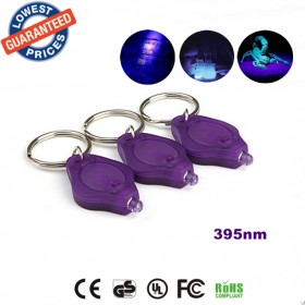 ALONEFIRE 10 Pack Purple 395nm Uv LED Flashlight Mini Keychain Id Currency Passports Detector lamplight