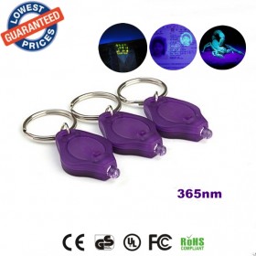 ALONEFIRE 10Pack 365nm Purple Uv LED Flashlight torches Mini Keychain Id Currency Passports Detector lamplight