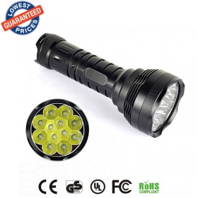 Super bright tactical flashlight 12T6 Flashlight 12x Cree XM-L T6 5-Mode 13000-Lumen Tactical Led Flashlight Lantern