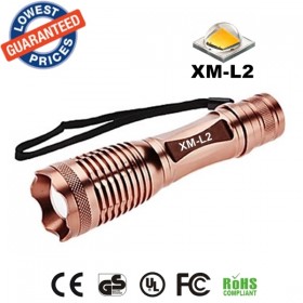 UltraFire E007 CREE XM-L2 2200Lumens Zoomable LED Flashlights Torches fishing lamplights for 18650 Rechargeable Battery