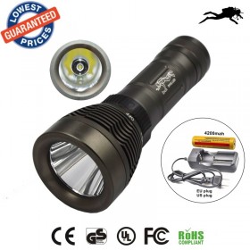 AloneFire Q2 diving flashlight CREE XML T6 Underwater LED Flashlight Torch Waterproof Light Lamp+18650 battery+charger