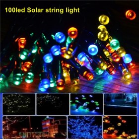 100LEDs 12 m Waterproof Decorative Copper Globe Solar Powered Led StringLights Outdoor Garden Patio Lantern