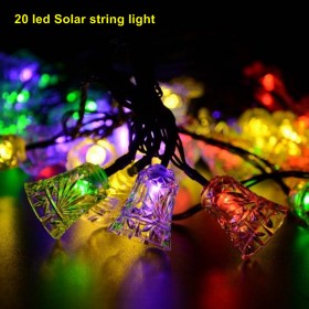 1SET 20 LED Solar Powered LED String Light Ambiance Lighting Solar Fairy String Lights for Outdoor Gardens Homes Christmas Party