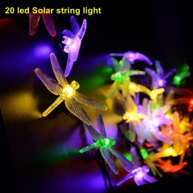 1SET 20 LED dragonflies solar 20 LED lights white light string, the party LED decorative Christmas lights garden lights