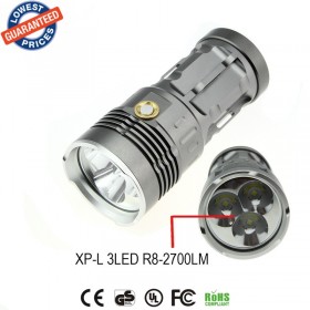 AloneFire Super bright V5R8-3 2700Lumens 3 mode XP-L white led flashlight is suing waterproof led flashlight hunting the torch