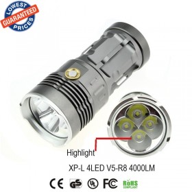 AloneFire Super bright torch flashlight V5R8-4 4000Lumens XP-L led flashlight torch outdoor lighting