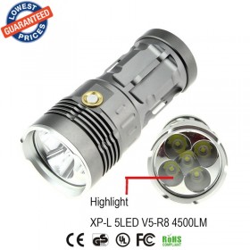 AloneFire Super bright led flashlight V5R8-5 4500Lumens XP-L torch linterna handheld flashlight