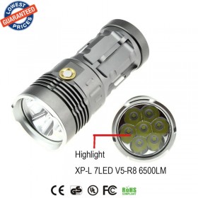 AloneFire super bright XP-L V5R8-7 camping led flashlight lantern straight 6500lumens 18650 led torch