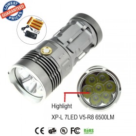 1SET AloneFire super bright 6500lumens XP-L V5R8-7 camping led flashlight lantern straight+18650 battery+charger