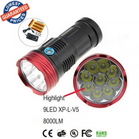 1SET AloneFire led flashlight torch light XP-L V5R8-9 8500lumens torch camping equipment the lamp flash light +18650 battery+charger