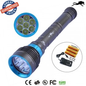 DV07 14000 Lumen 7* XML L2 LED Diving Flashlight Torch 200M Underwater Waterproof LED Flash Light Lantern+ 18650 Battery+ Charger