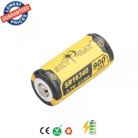 4pcs/Lot Original SKYRAY SR16340 3.7V 900mAh Lithium Li-ion Rechargeable Protected Durable Battery for Flashlight Device