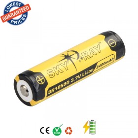 2psc/lot SKYRAY SR18650 3.7V 2400mAh Lithium Li-ion Rechargeable Protected Friendly Durable Battery for Flashlight Device