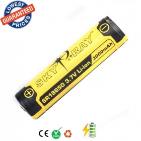 2psc/lot Original SKYRAY SR18650 3.7V 3000mAh Lithium Li-ion Rechargeable Protected Friendly Durable Battery for Flashlight Device