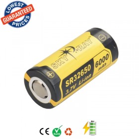 1PC SKYRAY SR32650 3.7V 6000mAh Lithium Li-ion Rechargeable Protected Friendly Durable Battery for Flashlight Device