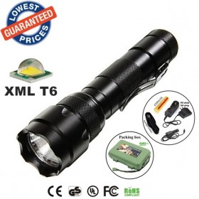 USA EU Hot sell Classic WF-502B 1/3/5Mode Cree XM-L T6 LED Outdoor sports Flashlights Torches lamps with battery charger