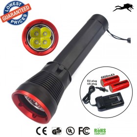 AloneFire DV300 3800 Lumen CREE XML L2 U2 Waterproof Diving LED Flashlight Underwater TorchFlash Light With 18650 Rechargeable 26650 Battery + Charger