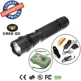 Classic 501B USA EU Hot sell 1/3/5Mode Cree Q5 LED Police tactical hunting Flashlights Torches lamps with 18650 battery charger