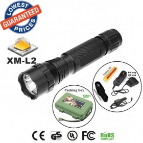 USA EU Hot sell Classic 501B 1/3/5Mode Cree XM-L2 LED tactical hunting police Flashlights Torches lamps with battery charger