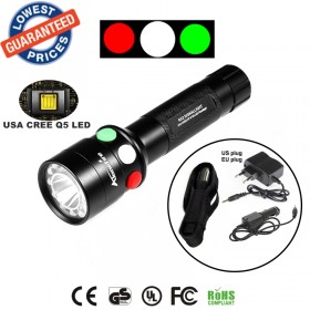 ALONEFIRE RX2-RWG CREE XPE Q5 LED Red White Green Outdoor Railway Signal lamp flashlight torches with Charger/flashlight holster