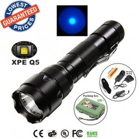 UltraFire USA EU Hot sell Classic WF-502B Cree XPE Blue light LED 1 Mode Outdoor Work lighting Flashlights Torches lamps with 18650 battery charger