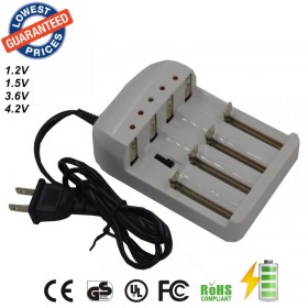 4 Port Gradually Adjustable Universal Battery Charger for 26650 18650 14500 10440 AA AAA etc Battery - US / UK / EU AC Plug