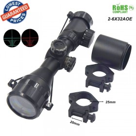 Hunting 2-6x32AOE illuminated Scope Red Green Dot scope 20mm Rail Mounts