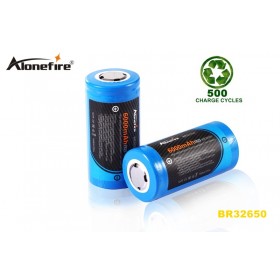 ALONEFIRE BR32650 Newly Designed High capacity high performance Rechargeable Li-ion 32650 6000mAh 3.7v Battery -2pc