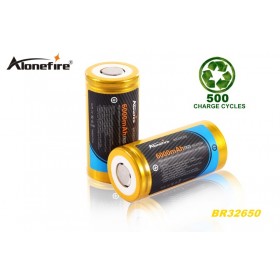 ALONEFIRE BR32650 6000mAh 3.7v Newly Designed High capacity high performance 32650 Rechargeable lithium battery-2pc