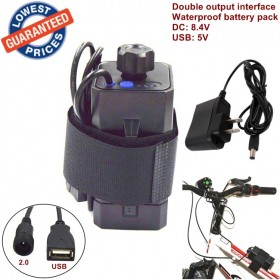 Headlights bike lights waterproof battery pack charging treasure mobile 8.4 V power supply 18650 lithium battery box + 8.4V charger