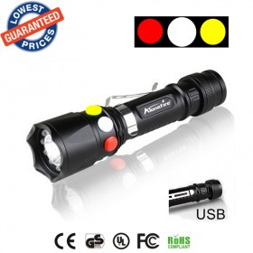 ALONEFIRE RX3-RWY USB power supply CREE XPE Q5 LED Red White Yellow Railway Maintenance Signal lamp flashlights torches