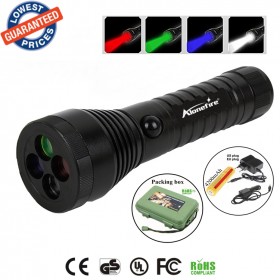 ALONEFIRE RX4 CREE XPE LED Red Green Blue White multi-function Signal lamp flashlight torch with 18650 battery charger