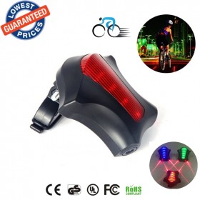 ALONEFIRE NEW BS-09 Waterproof Bicycle Laser Tail Light 2 Lasers + 5 LEDs Bike Safety Red Rear Warning Light Cycling Safety Caution Lamp