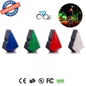 BS01X Diamond shape Rechargeable Cool Waterproof Bicycle Laser Tail Light 2 Lasers+8 LEDs Bike Safety Red Rear Warning Lights Cycling Safety Caution Lamps