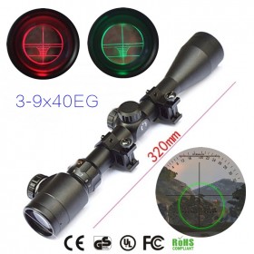 High definition 3-9X40EG hunting Red green laser coordinates Scope Telescopic telescope