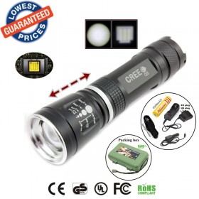 ALONEFIRE E803 cree Q5 led Zoomable LED Flashlights Torches light with 18650 battery/charger