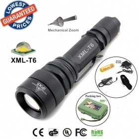 ALONEFIRE E37 CREE XM-L T6 led 2000Lumens Mechanical Zoomable Flashlight Torch light lamp with 18650 battery/charger/Holster/car charger