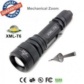ALONEFIRE E37 CREE XM-L T6 led 2000Lumens Mechanical Zoomable led Flashlight Torch light lamps for 18650 Rechargeable battery