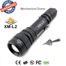 ALONEFIRE E37 CREE XM-L2 led 2200Lumens Mechanical Zoomable Flashlights Torches lights for 18650 Rechargeable battery